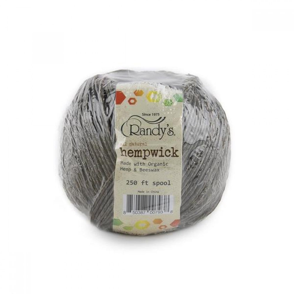 Randy's 250 ft Hemp Wick 4-Pack Display featuring natural hemp wick rolls, extended length, convenient packaging, and retail-ready display format.