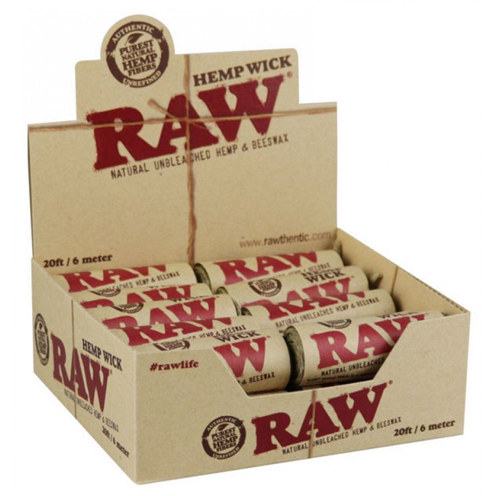 RAW Hemp Wick 20 Feet 6 Meters with 20 Rolls Per Pack Made from Natural Hemp Fibers