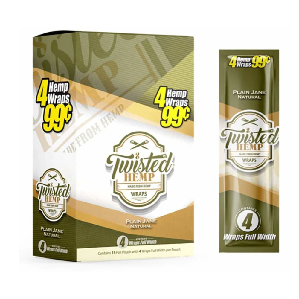 Twist Natural Hemp Rolling Wraps featuring flexible hemp material, smooth texture, convenient wrapping design, and tobacco-free construction.