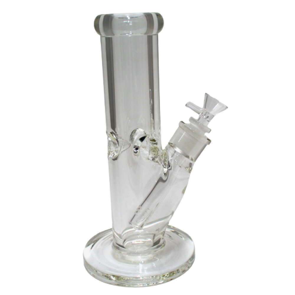 10 Inch 9mm Thick Flat Bottom Straight Shooter Glass Water Pipe with Down Stem and 14mm Male Glass Bowl