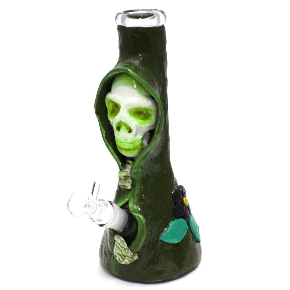 10 Inch Decorated Glass Water Pipe with Unique Art Design, Colorful Visual Accents, Heavy-Duty Glass Build, and a Wide Stable Base for Wholesale and Retail Collections