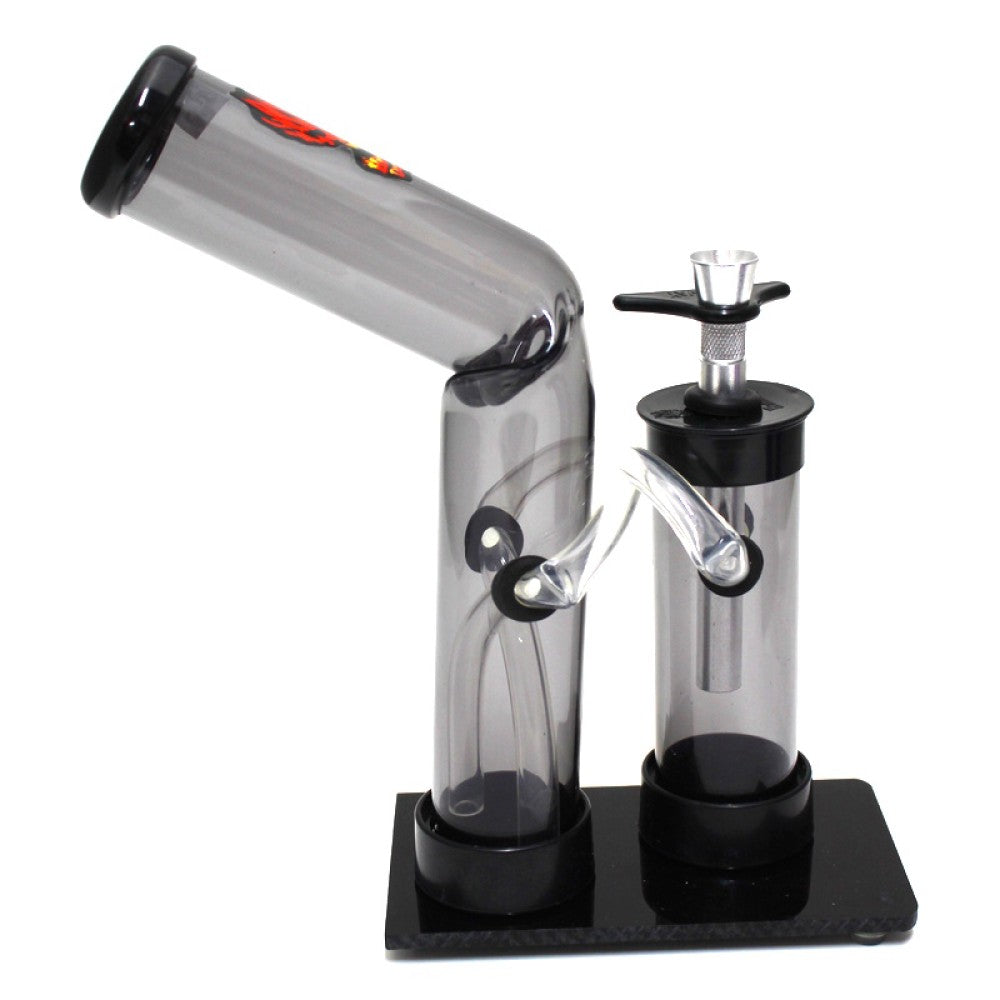 10-inch Headway Designs Acrylic Double Chamber Water Pipe featuring durable acrylic construction, dual-chamber design, stable base, lightweight build, and sleek styling.