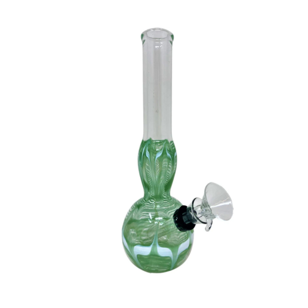 11-inch USA Made Beaker Art Design Water Pipe featuring artistic glass design, durable construction, stable beaker base, spacious water chamber, and classic profile.
