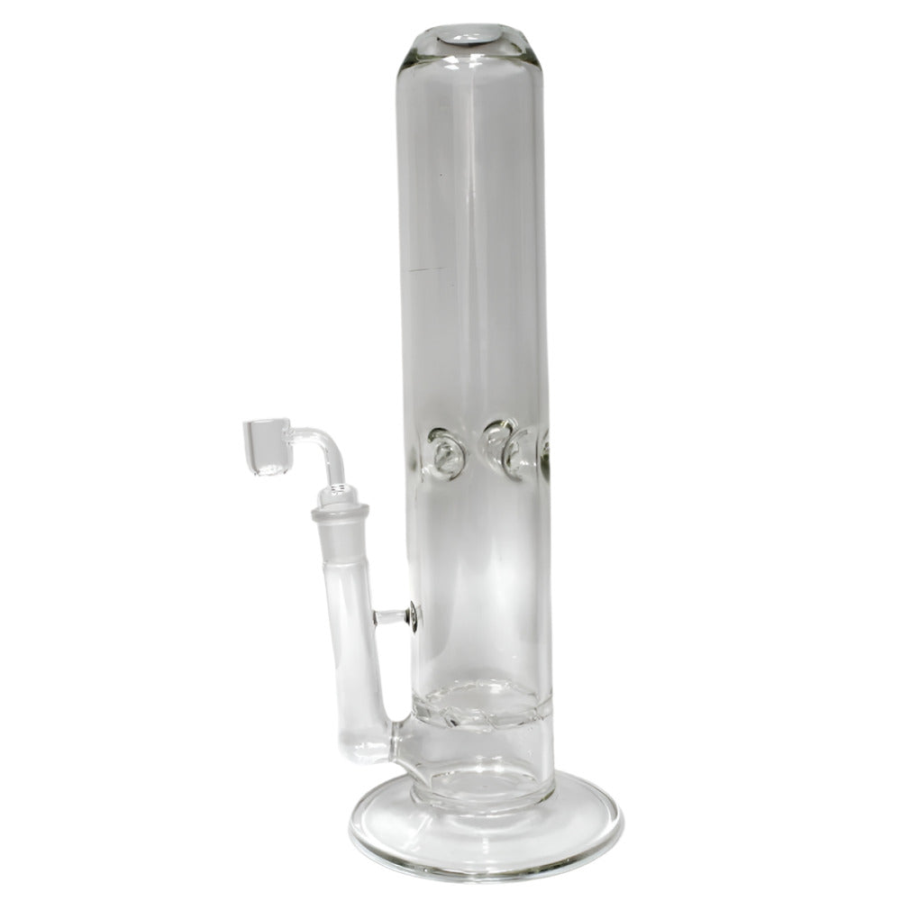 14-inch flat bottom straight glass turbine water pipe with 18mm male banger