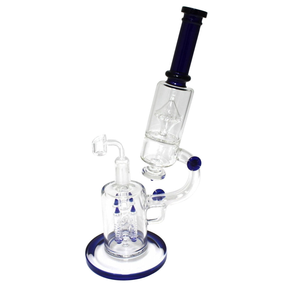 14'' Telescope Design With 4 Arms Design Percolator With Handled Design Water Pipe With 18 MM Female Banger