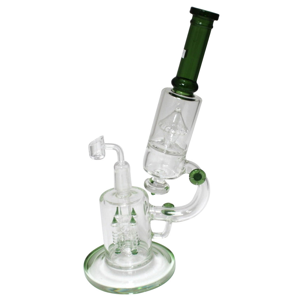 14'' Telescope Design With 4 Arms Design Percolator With Handled Design Water Pipe With 18 MM Female Banger