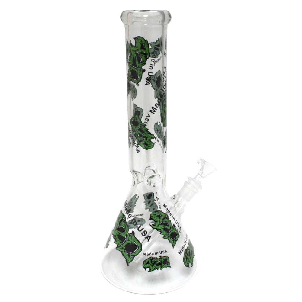 14'' USA Beaker With Full Decal Water Pipe Glass ON Glass