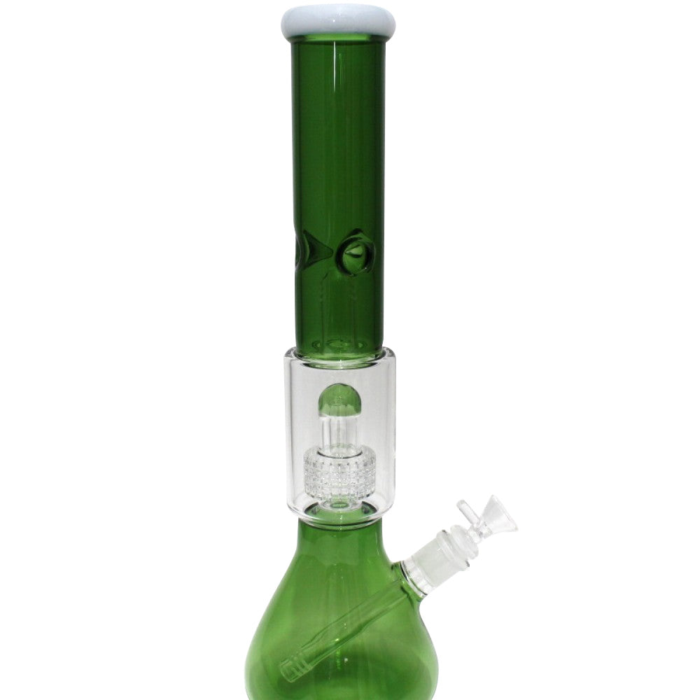 16'' Beaker With Diamond Cut Percolator Double Dom Water Pipe G-G