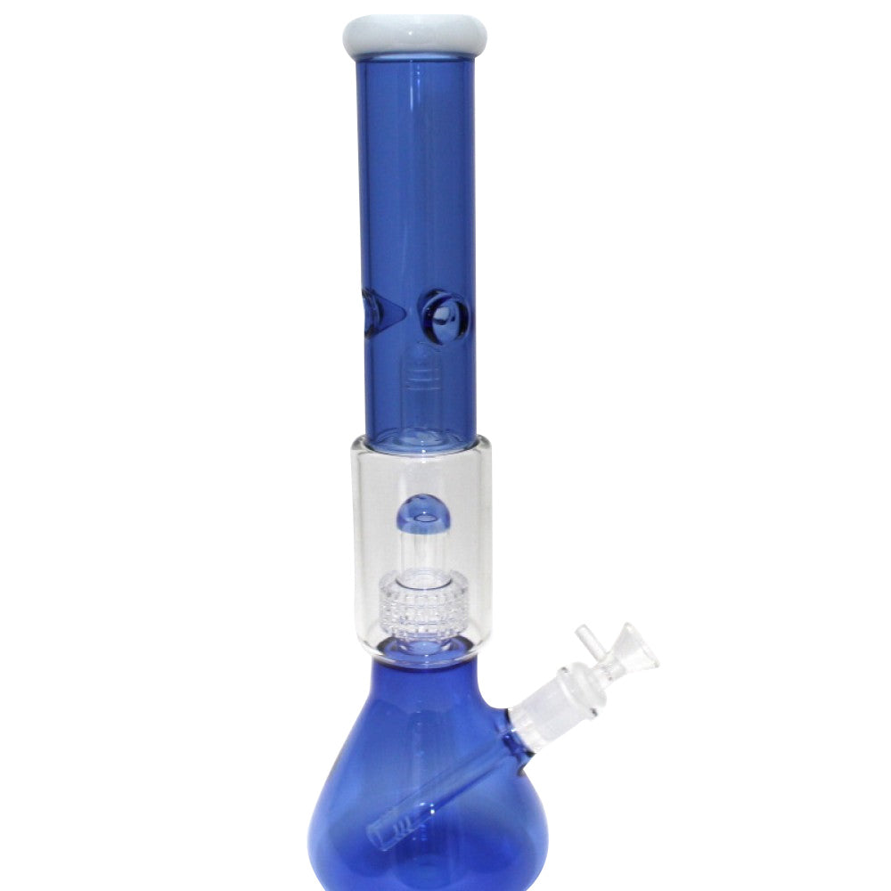 16'' Beaker With Diamond Cut Percolator Double Dom Water Pipe G-G