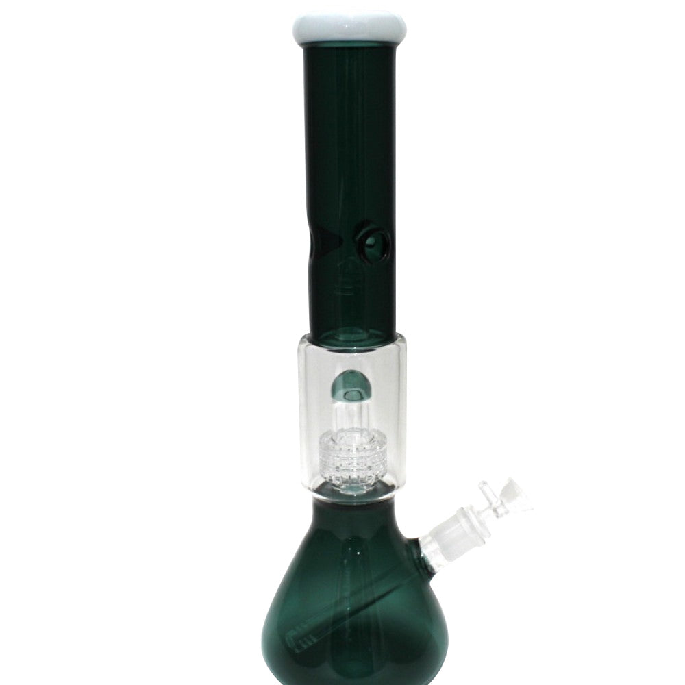 16'' Beaker With Diamond Cut Percolator Double Dom Water Pipe G-G