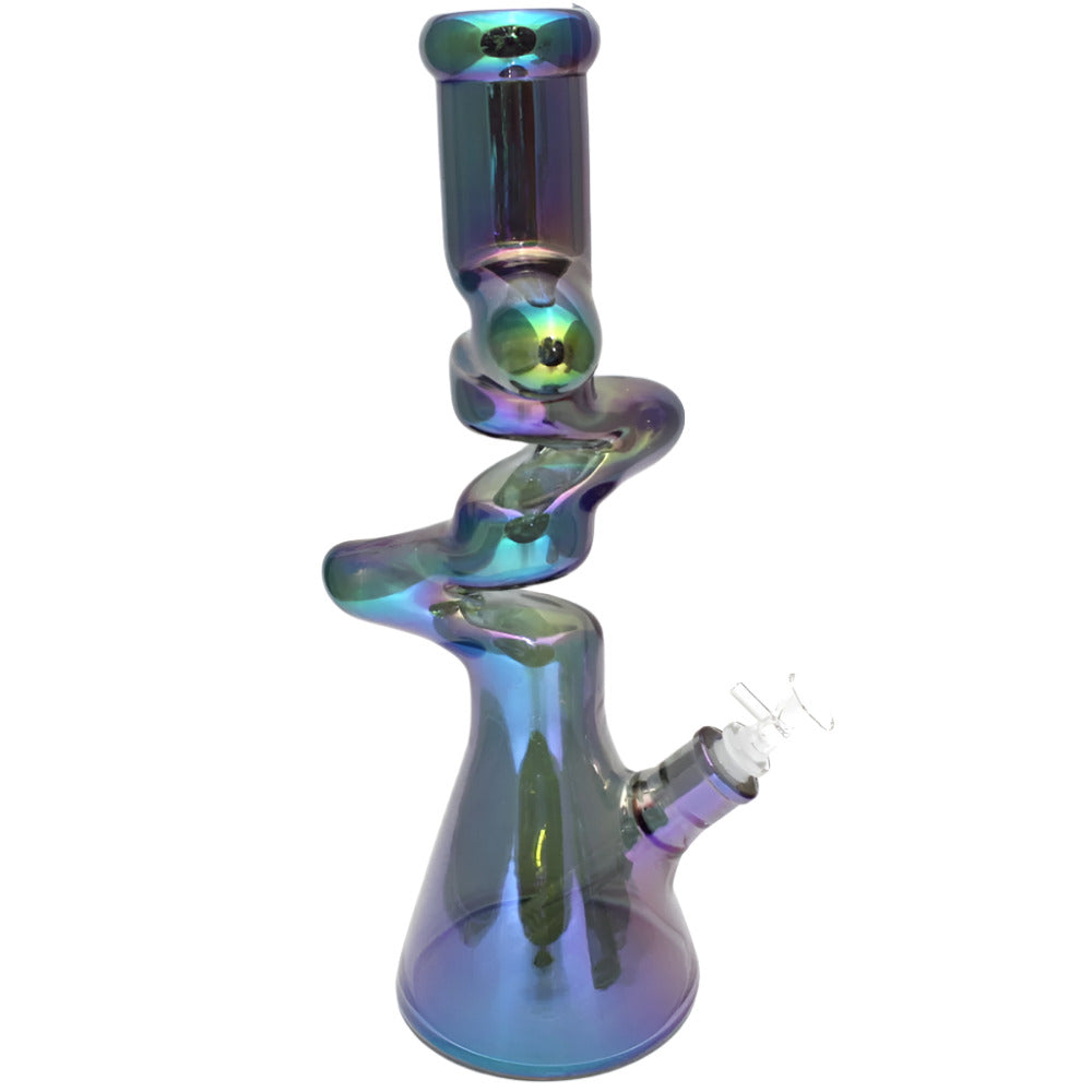 16'' Heavy Beaker Base Zig Zag Design Color Full Water Pipe G-G