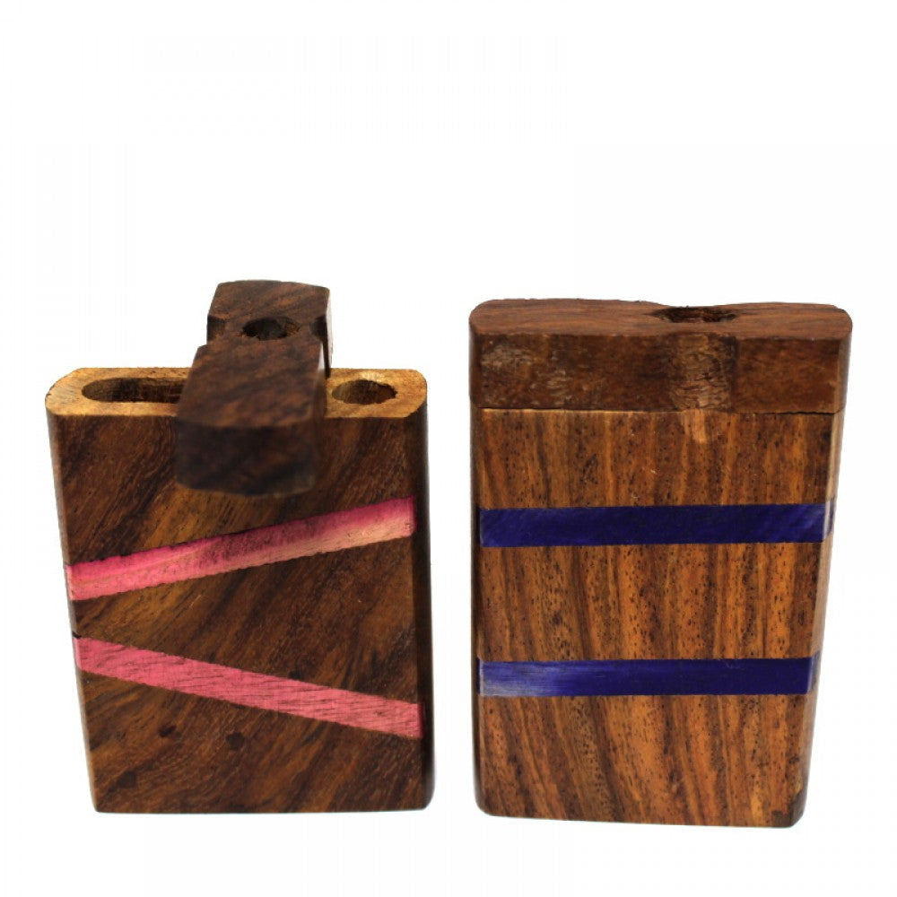3-inch handmade wooden dugout featuring natural wood grain, handcrafted construction, compact size, smooth finish, and classic wooden design.