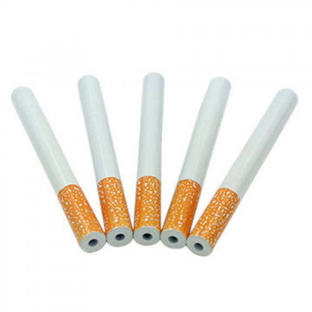 3-inch metal cigarette one hitter featuring durable metal construction, sleek cigarette-inspired design, smooth finish, compact profile, and minimalist styling.