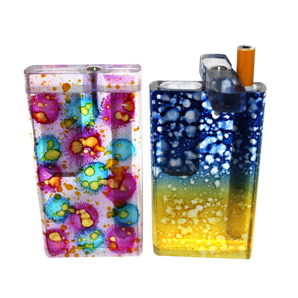 4-inch acrylic fancy design dugout with metal bat featuring durable acrylic construction, decorative detailing, compact size, smooth finish, and stylish design.