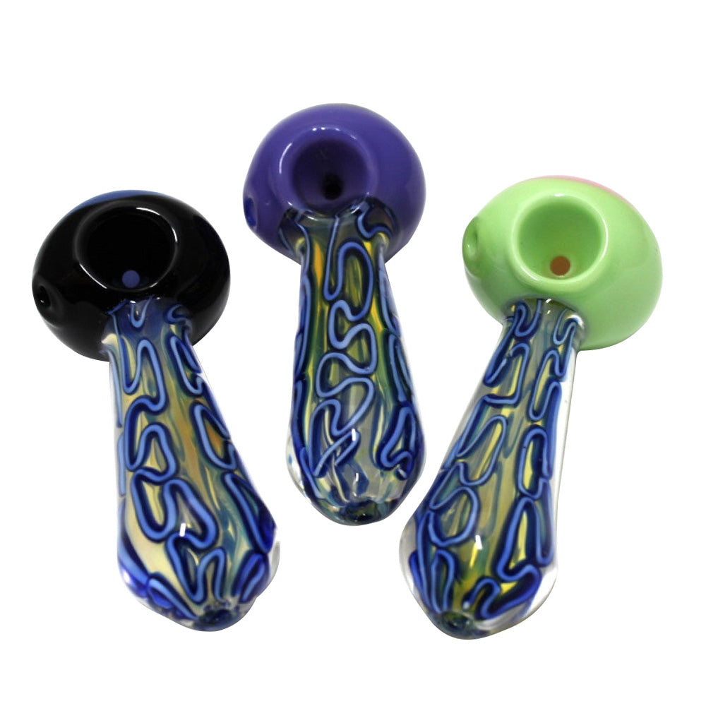 4-inch USA color double tube head heavy-duty glass hand pipe featuring vibrant USA-inspired colors, double tube head detailing, sturdy glass construction, smooth finish, and unique styling.
