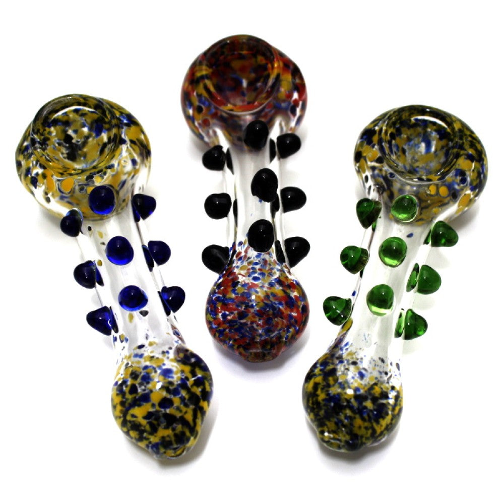 4'' Confetti Dotted Color Heavy Duty Glass Hand Pipe