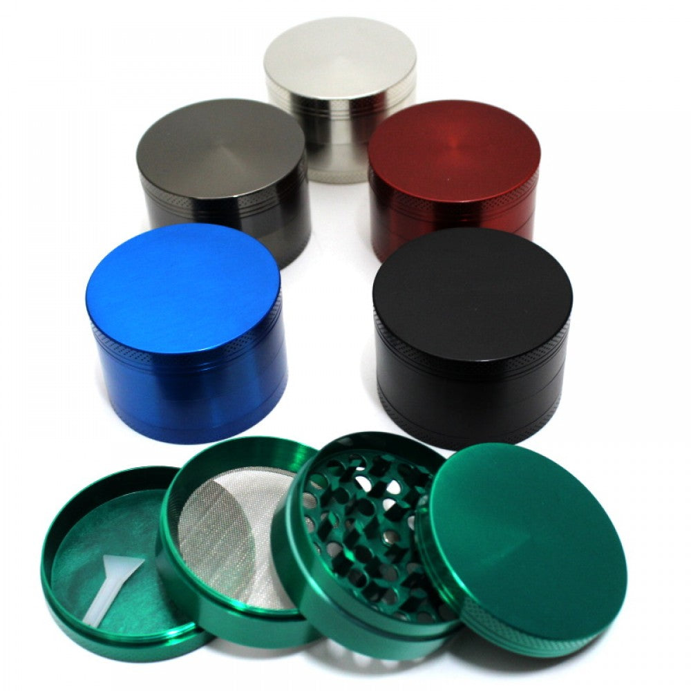 4 Part Solid Color Zinc Heavy Duty Grinder 63 MM
