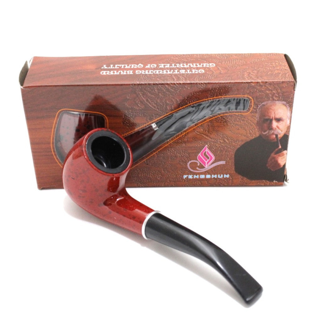 5-inch classic Sherlock tobacco pipe featuring a curved design, durable construction, smooth finish, comfortable mouthpiece, and compact profile.