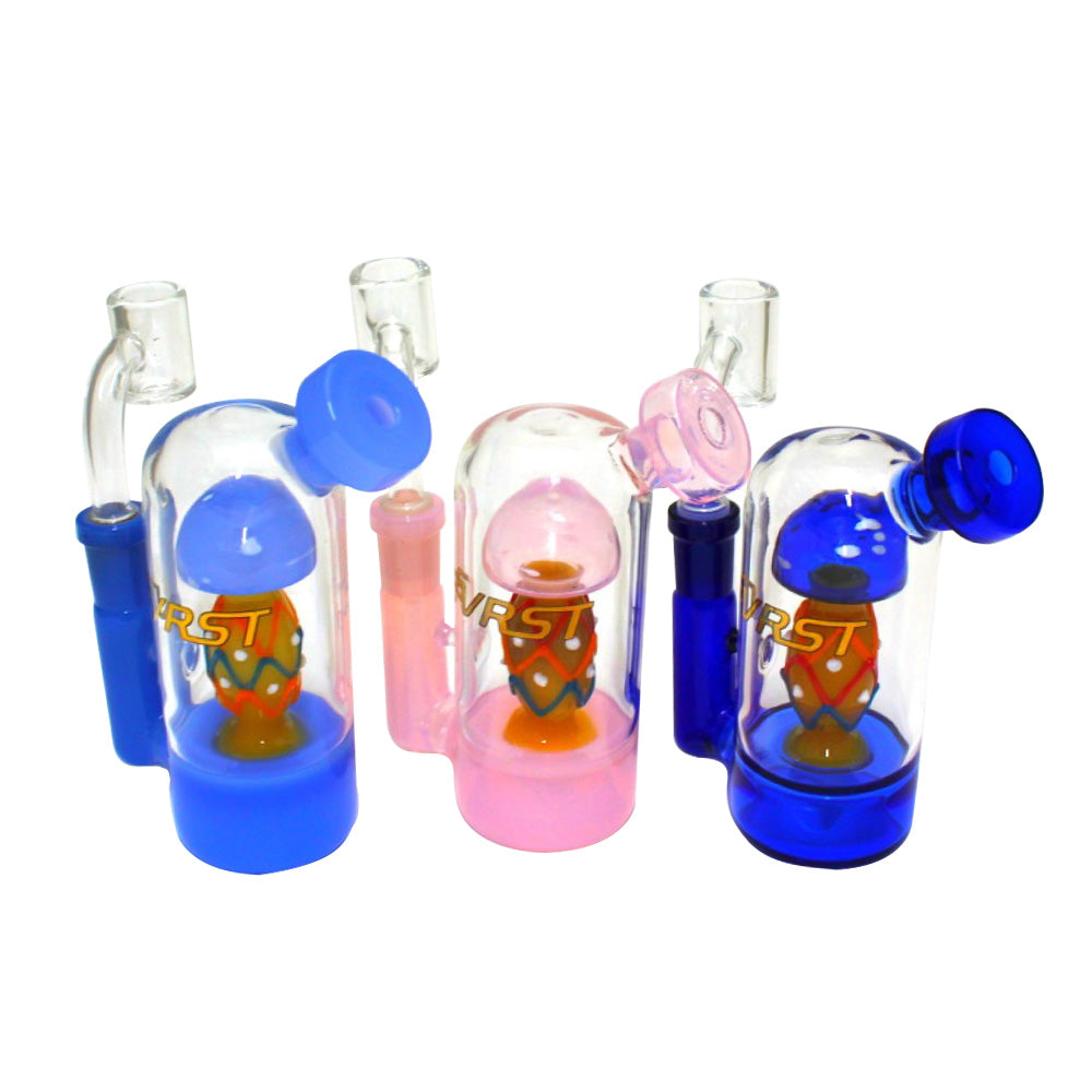 5-inch EVRST Mushroom Shape Dab Rig Water Pipe featuring durable glass construction, compact mushroom design, 14mm male banger, stable base, and polished finish.