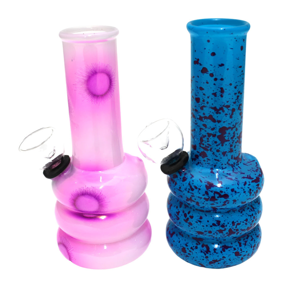 5-inch Multi-Color Beaker Base Water Pipe featuring a vibrant color design, durable glass construction, stable beaker base, compact size, and water chamber.
