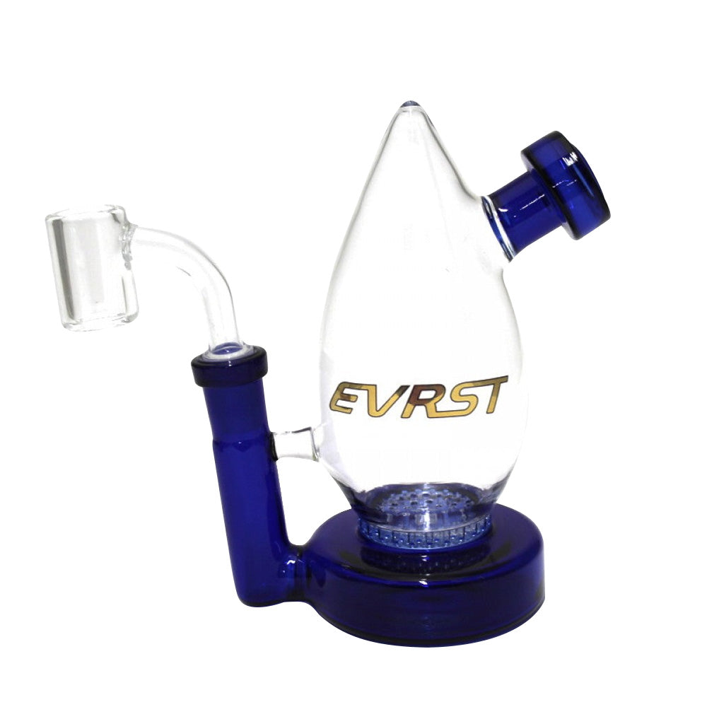 5-inch Oval Glass Water Pipe with 14mm Male Banger featuring a compact oval shape, durable glass construction, stable base, and polished finish.