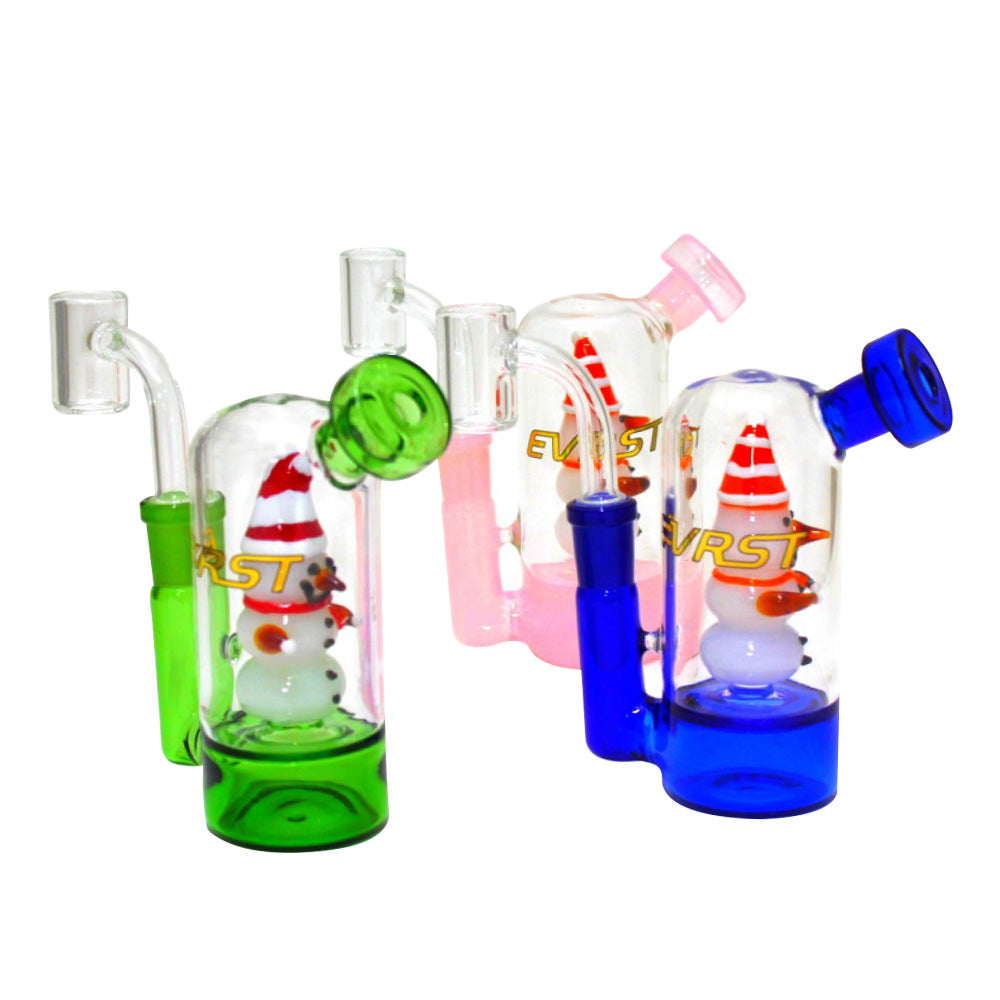 5-inch Small EVRST Dab Rig Water Pipe featuring durable glass construction, compact design, 14mm male banger, stable base, and polished glass finish.