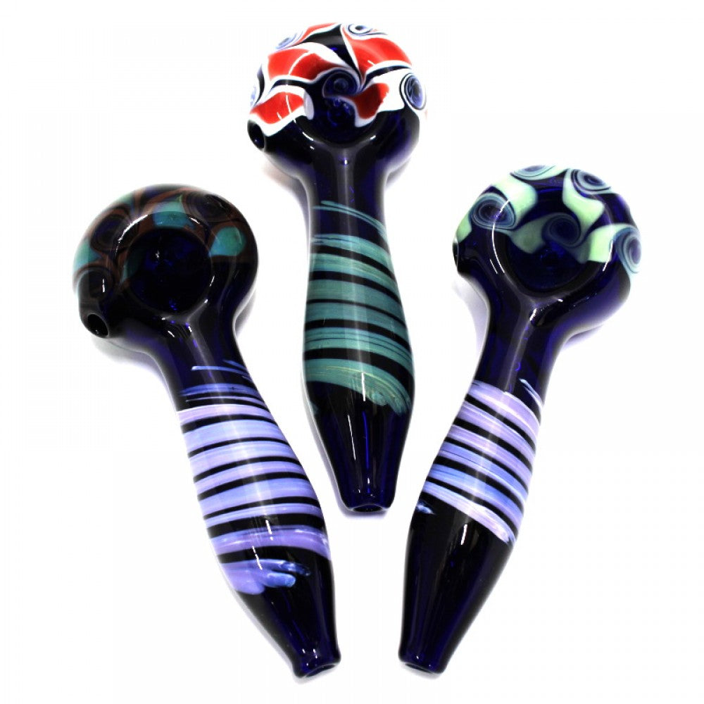 5-inch USA color new heavy-duty glass hand pipe featuring vibrant USA-inspired colors, sturdy glass construction, smooth polished finish, artistic detailing, and a distinctive design.