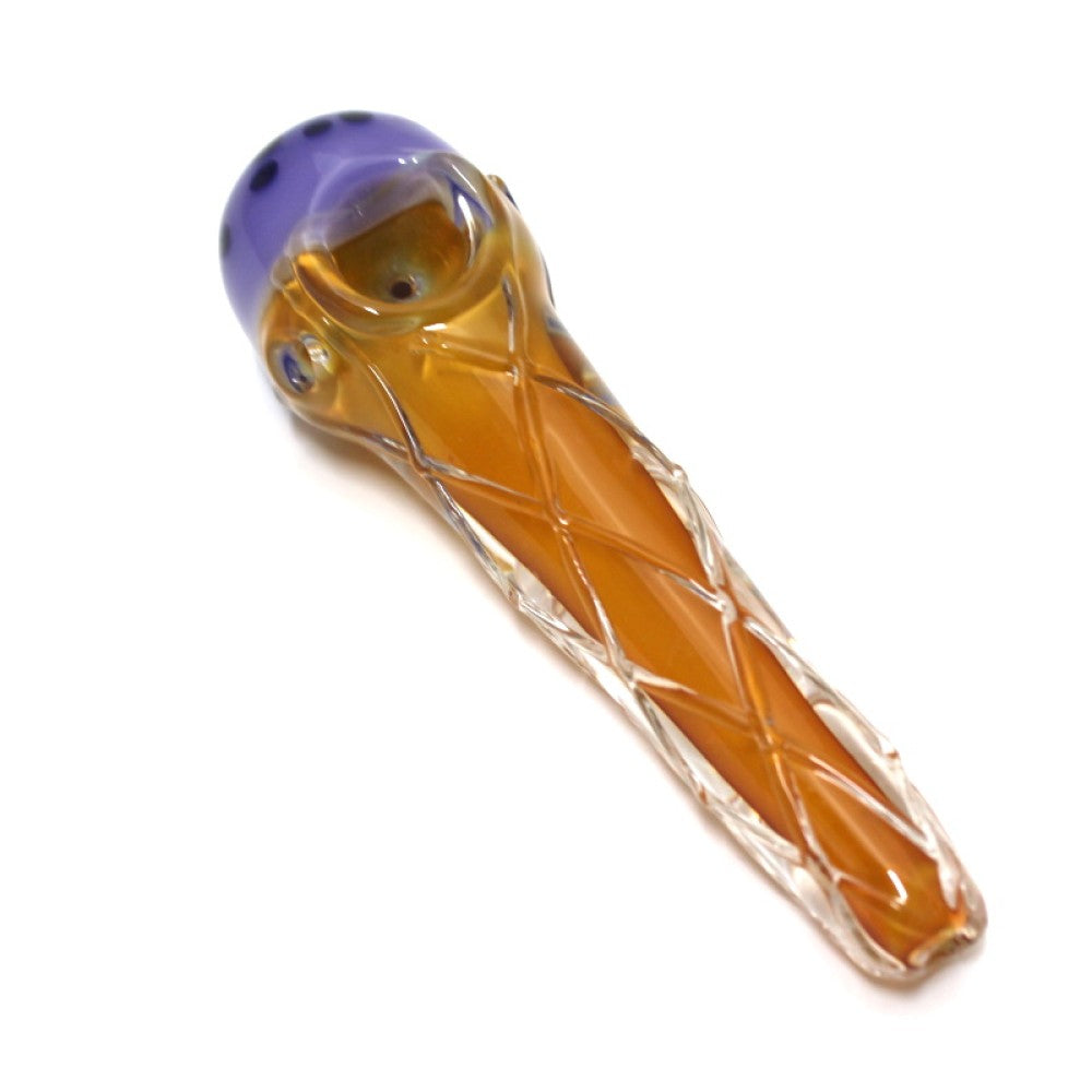 5-inch USA ice cream shape assorted color glass hand pipe featuring a unique ice cream-inspired design, colorful tube accents, heavy-duty glass construction, smooth polished finish, and distinctive styling.