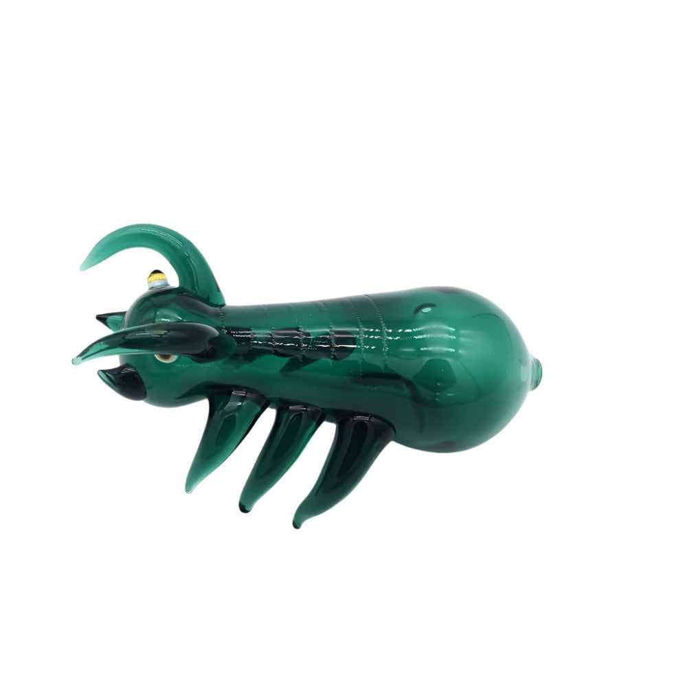 5-inch green spiked animal pipe with thorn design