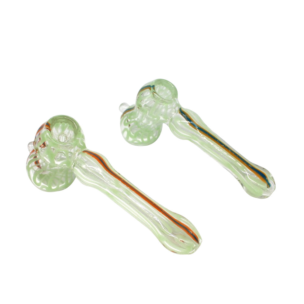 6-inch hammer design glass bubbler featuring a classic hammer shape, medium-size profile, stable base, and durable glass construction.