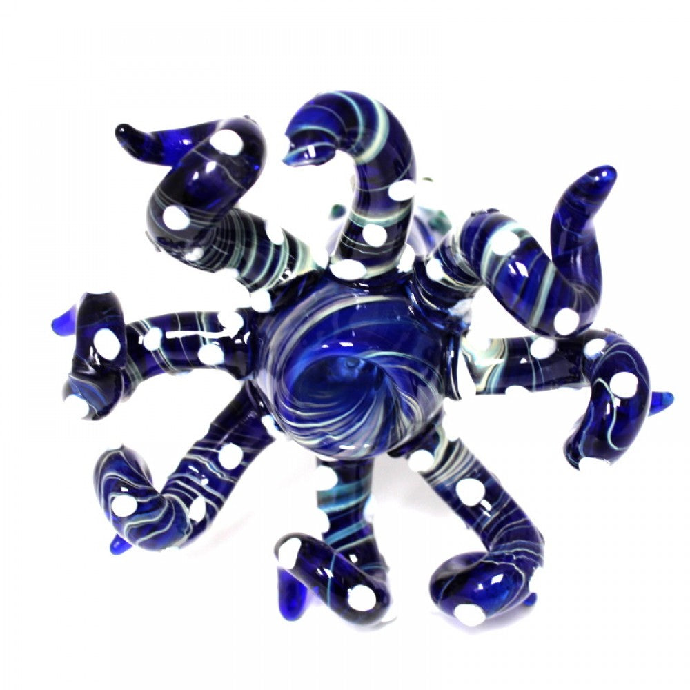 6-inch octopus glass hand pipe featuring an octopus-inspired design, detailed tentacle glasswork, durable construction, smooth polished finish, and distinctive artistic styling.
