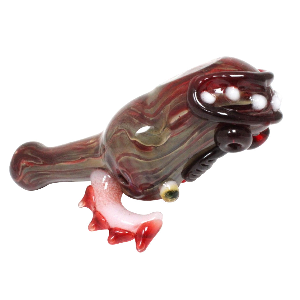 6-inch purple dragon shape glass pipe featuring a detailed dragon-inspired design, vibrant purple color, durable glass construction, smooth polished finish, and artistic fantasy-themed styling.