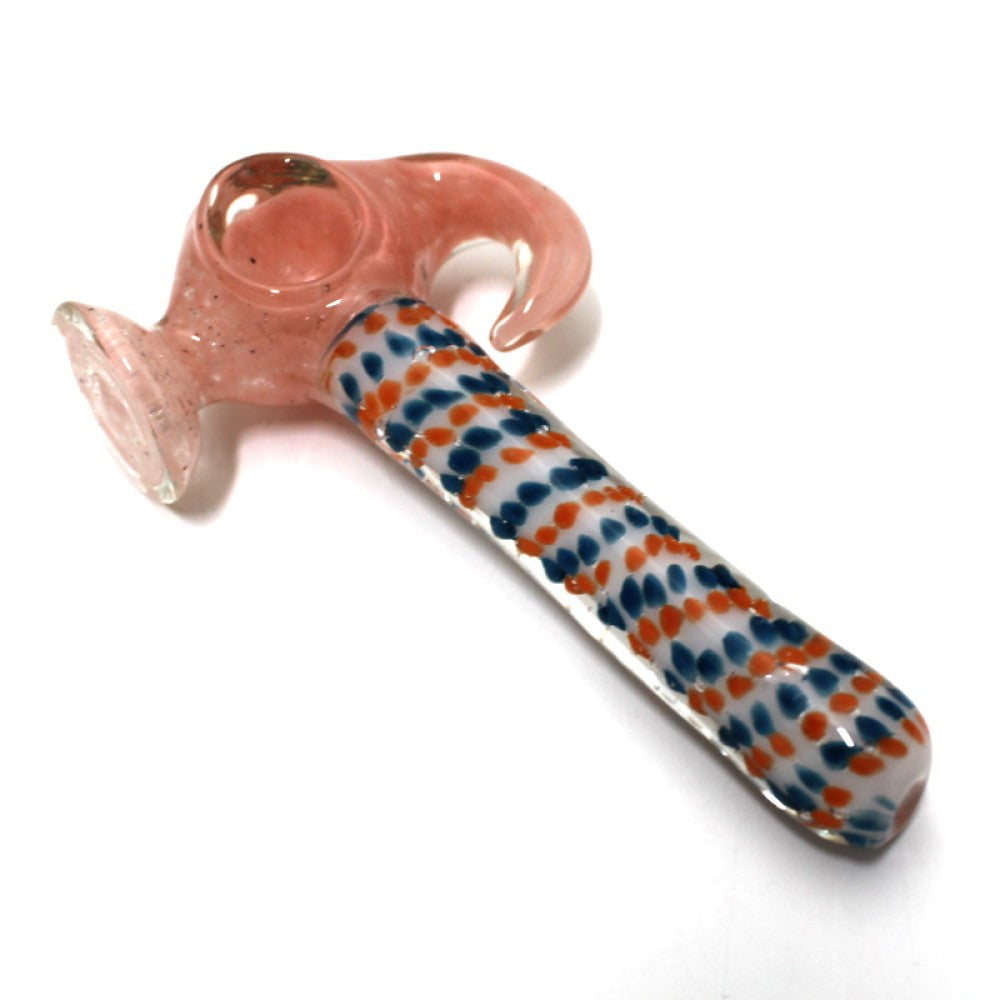 6-inch USA color dotted glass hammer bubbler featuring a heavy-duty construction and distinctive multi-color tube design.