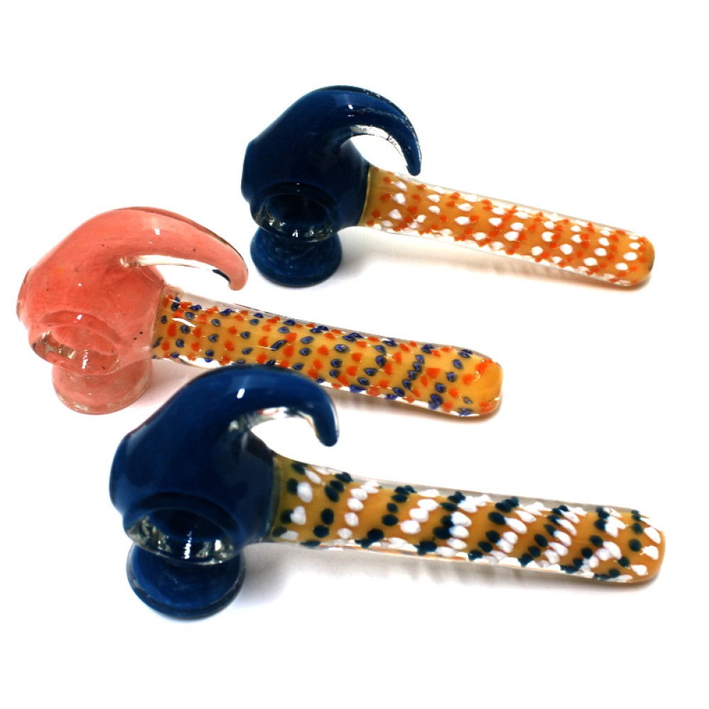 6-inch USA color multi-dotted tube glass hammer featuring a unique hammer shape, colorful dotted design, and heavy-duty construction.
