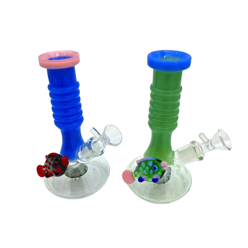 6.5" CRYSTAL BASE FISH WATER PIPE