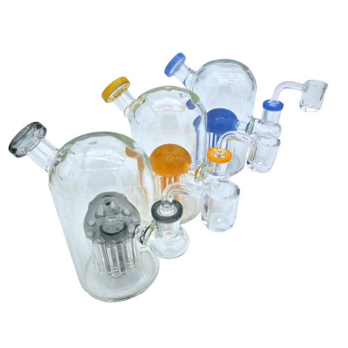6'' THICK TREE PERCOLATOR DAB RIG WATER PIPE WITH 14 MM MALE  BANGER