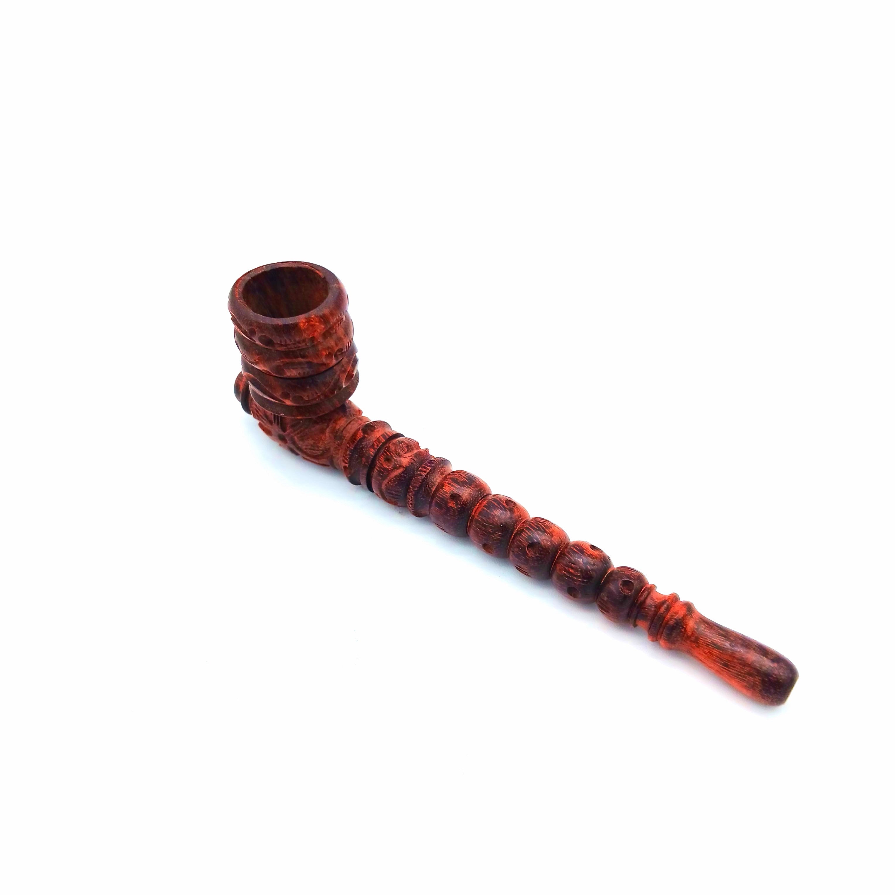 6" RIBBED HEAD DESIGN WOODEN HAND PIPE