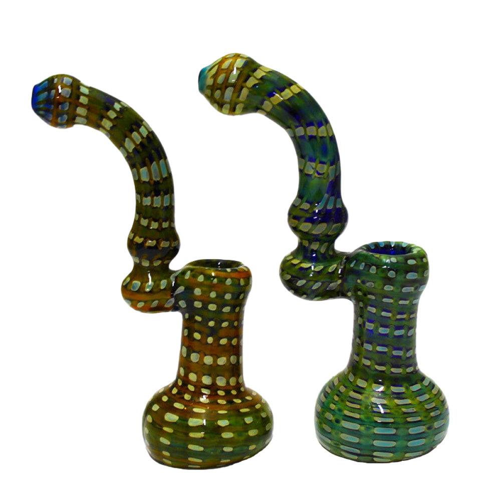 7.5-inch Bubble Art large glass bubbler featuring artistic bubble detailing, a substantial design, and durable glass construction.