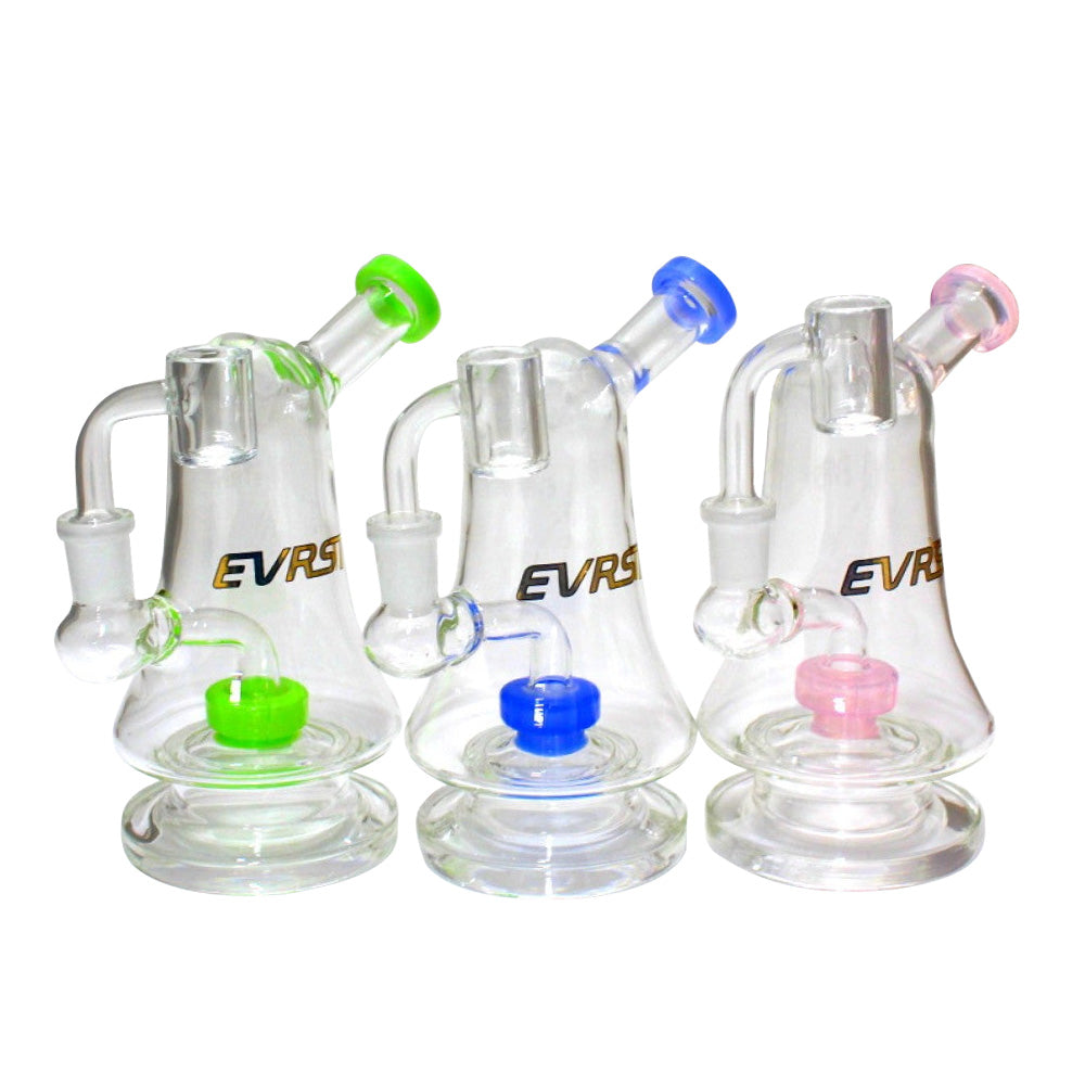 7-inch EVRST Side Arm Dab Rig Water Pipe featuring durable glass construction, compact side arm design, stable base, and a 14mm male banger.