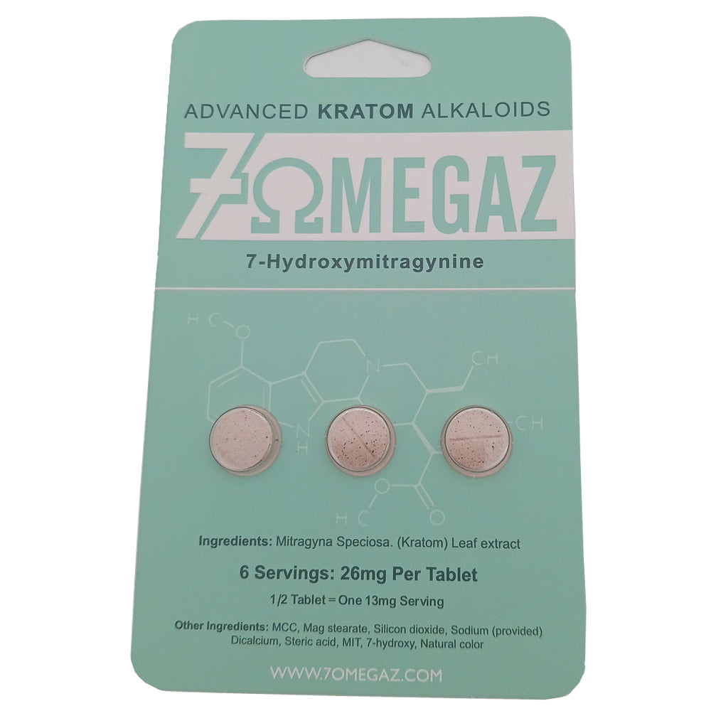 7 MEGAZ Kratom 7-Hydroxymitragynine 26mg Tablets (3-Pack)