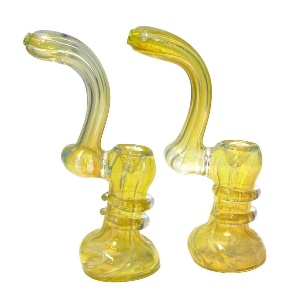 8-inch clear heavy-duty glass bubbler featuring a large-size design, transparent body, sturdy construction, and built-in water chamber.