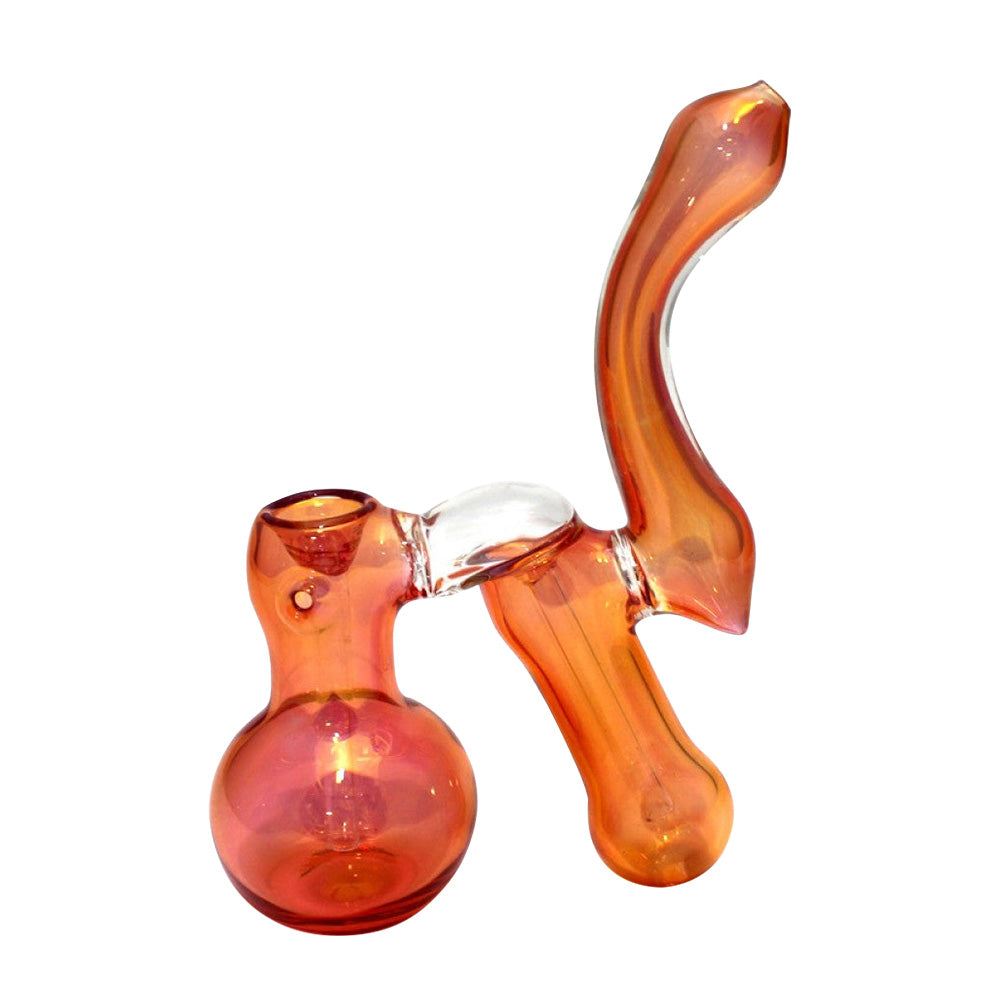 8-inch colorful double chamber glass bubbler featuring vibrant colors, large-size design, dual chambers, and durable glass construction.