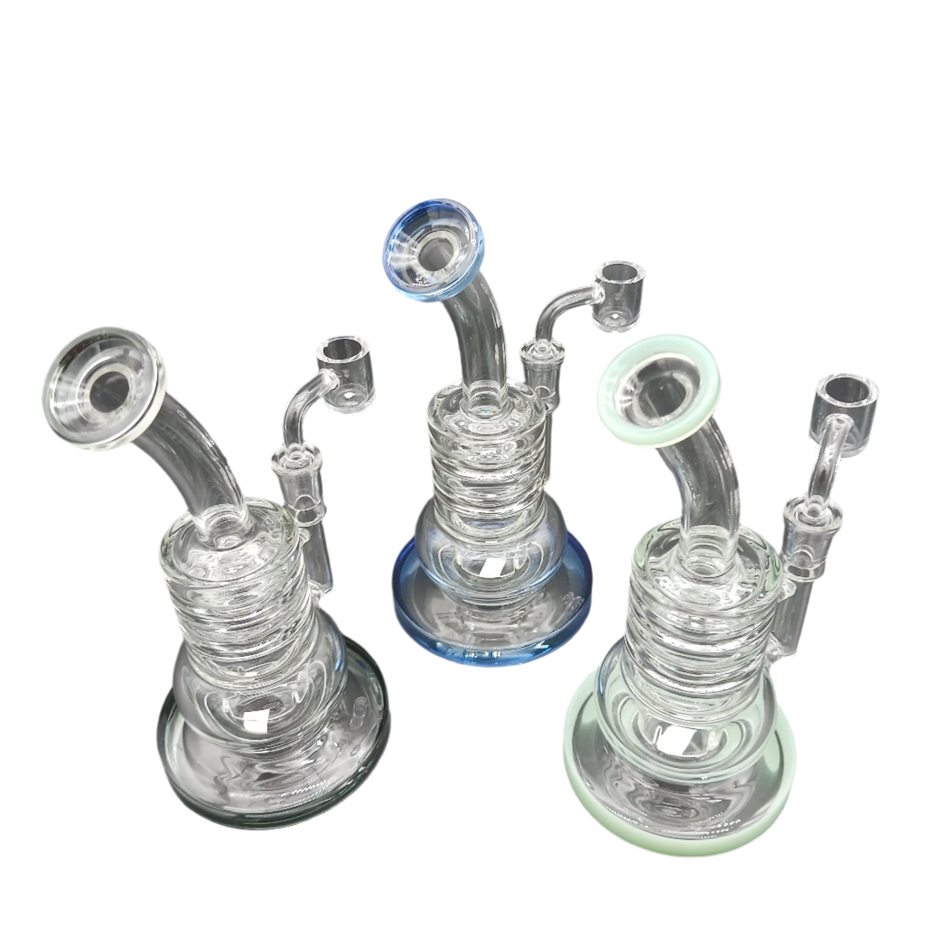 8" Flat Bottom Ring Design Water Pipe G-G