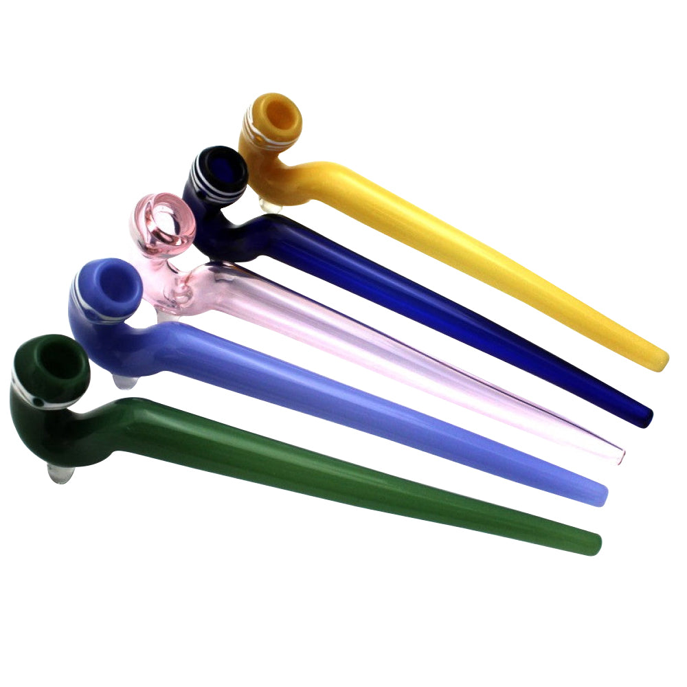 9-inch solid color heavy-duty Sherlock pipe featuring a classic curved design, thick glass construction, smooth polished finish, and bold solid-color styling.