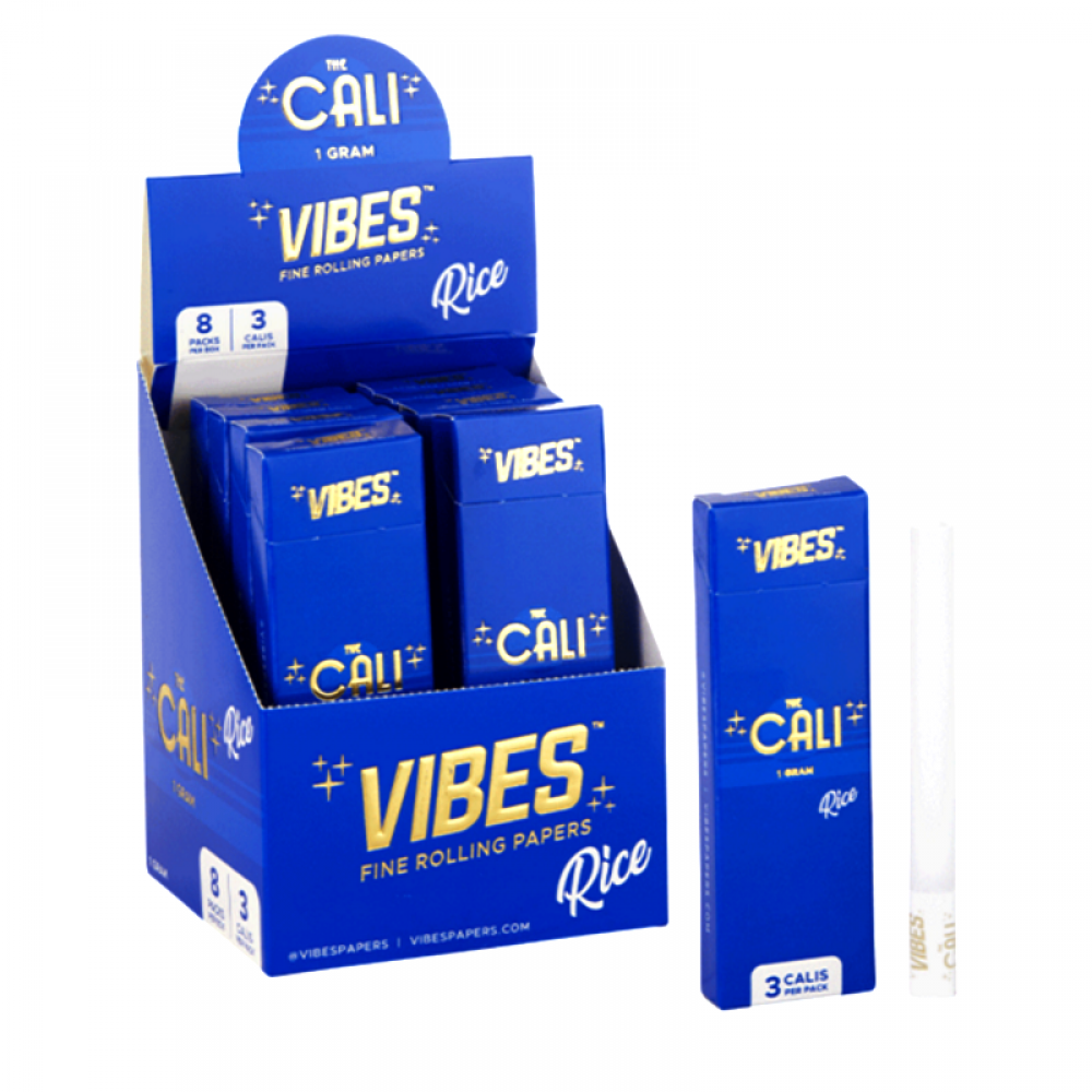 Cali Vibes Cones Organic Hemp 1 gram 8 Packs Per Box 3 Calis Per Pack