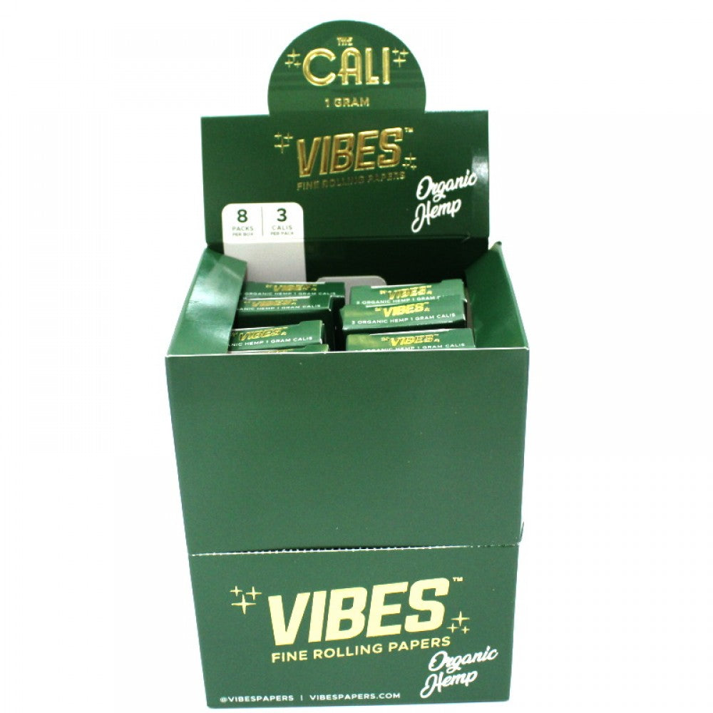 Cali Vibes Cones Organic Hemp 1 gram 8 Packs Per Box 3 Calis Per Pack