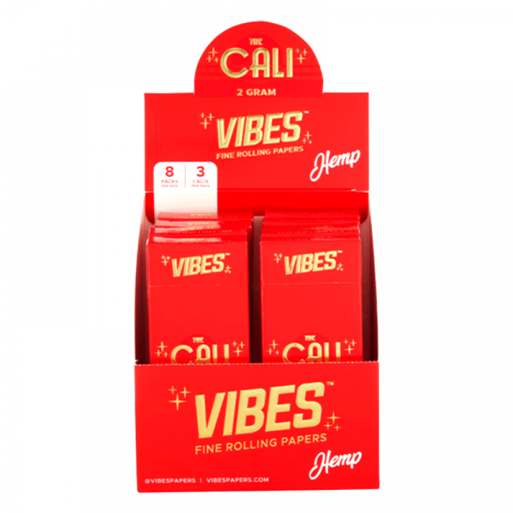 Cali Vibes Cones Organic Hemp 2 gram 8 Packs Per Box 3 Calis Per Pack