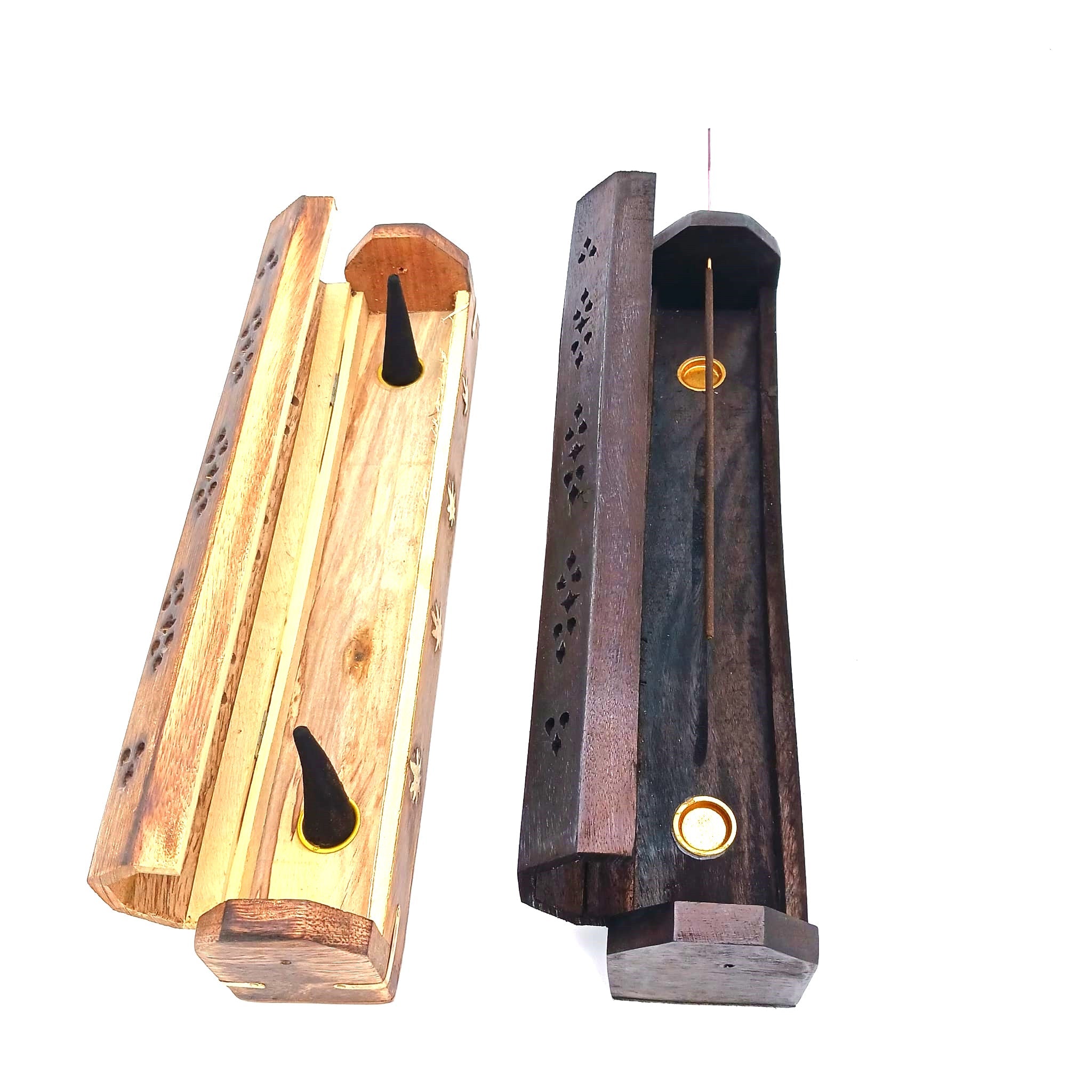 12" Horizontal Wooden Incense Holder