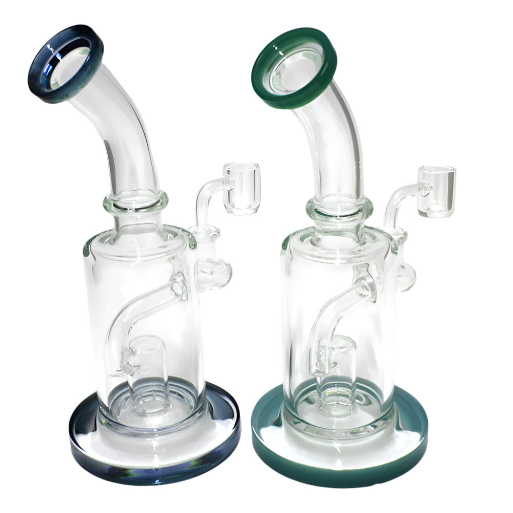 10'' Assorted Design Percolator Water Pipe With 14 MM Male Banger