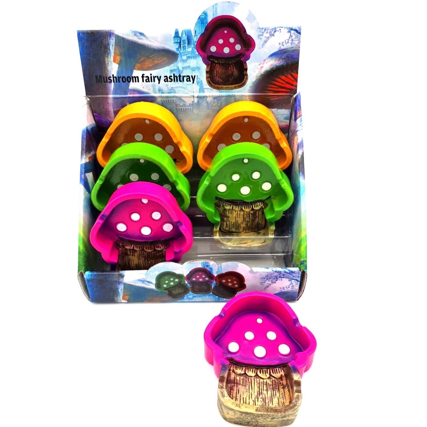 ASH100-9 MUSHROOM FAIRY ASHTRAY 6 PER PACK